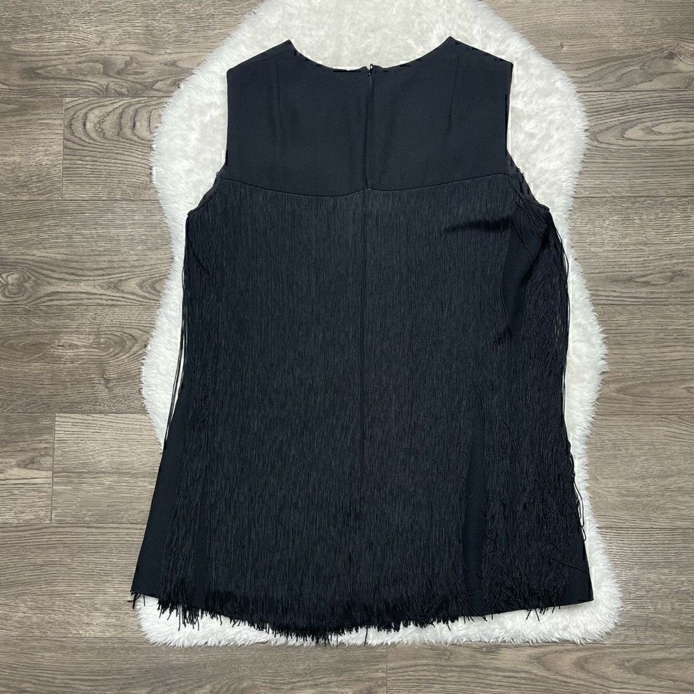 Paris France Fringe Top Black Size M Sleeveless Le Signe de Paris Made in France - Picture 4 of 8